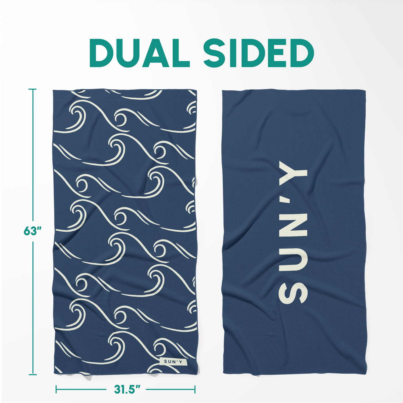 Waffle Microfiber Beach Towel - Curl | SUN'Y