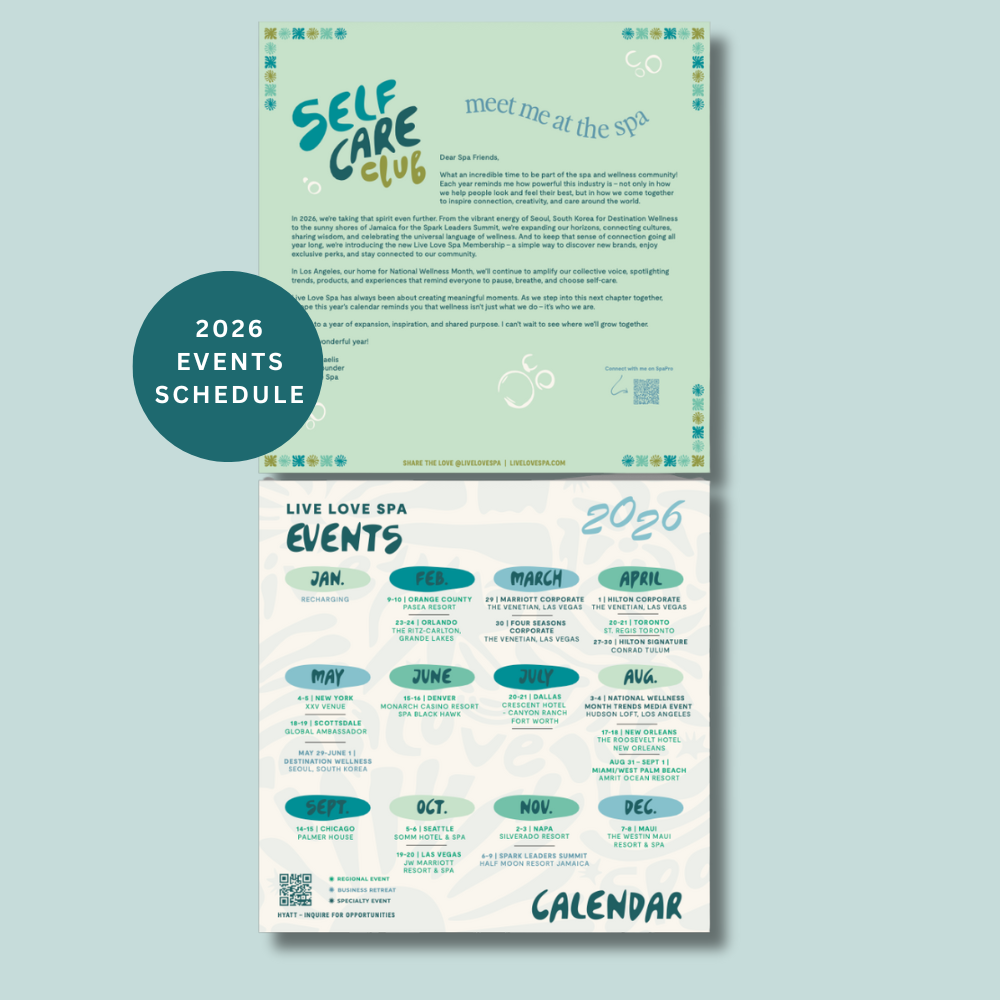 2026 Wellness Wall Calendar | Live Love Spa