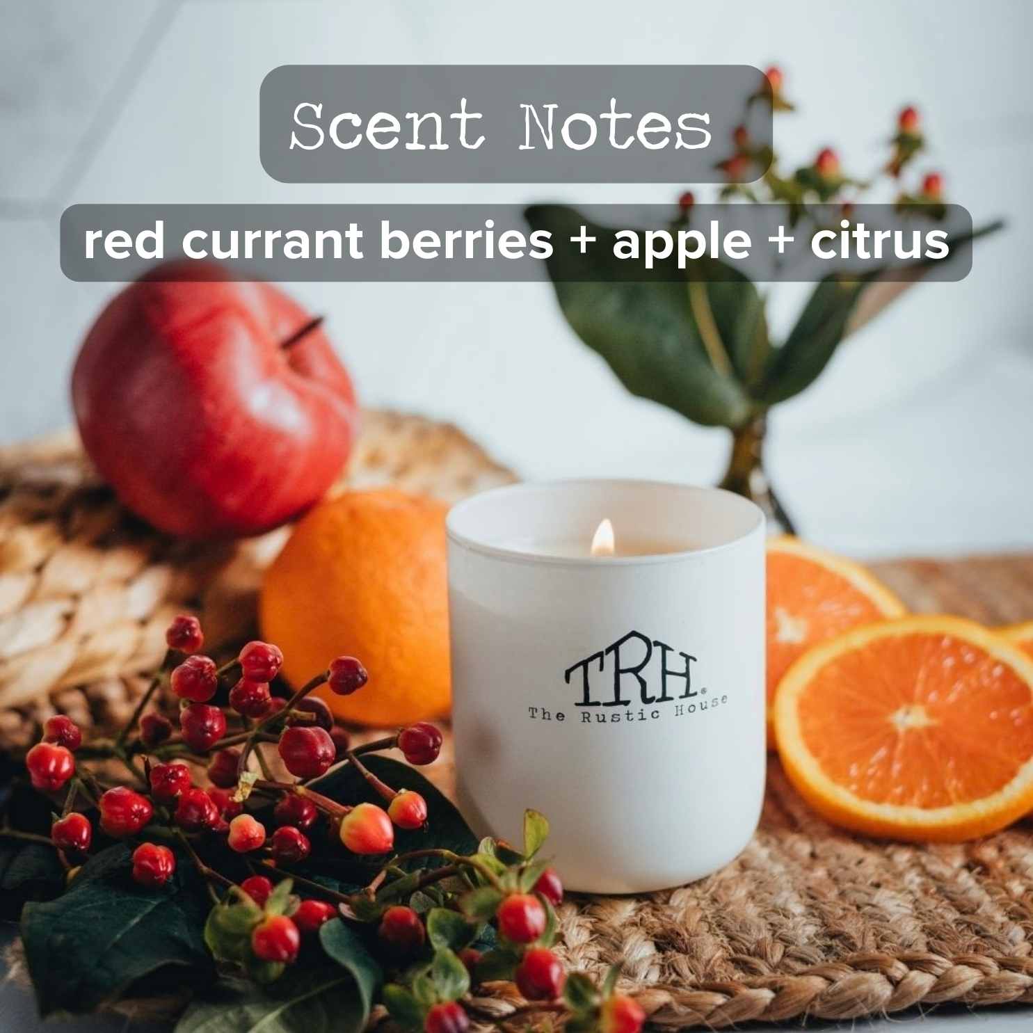 Red Currant Glass Candle | The Rustic House