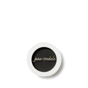 PureBrow Brow Powder | Jane Iredale in a round white compact with a dark brown powder visible through a clear top, suitable for enhancing natural eyebrow color.
