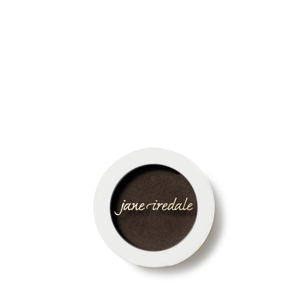 Closed compact of PureBrow Brow Powder | Jane Iredale in dark brown shade, designed for natural eyebrow enhancement in skincare and beauty routines.