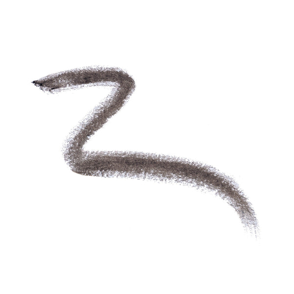 Swatch of dark brown brow powder applied in a smooth, curved line representing PureBrow Brow Powder | Jane Iredale for natural eyebrow definition.