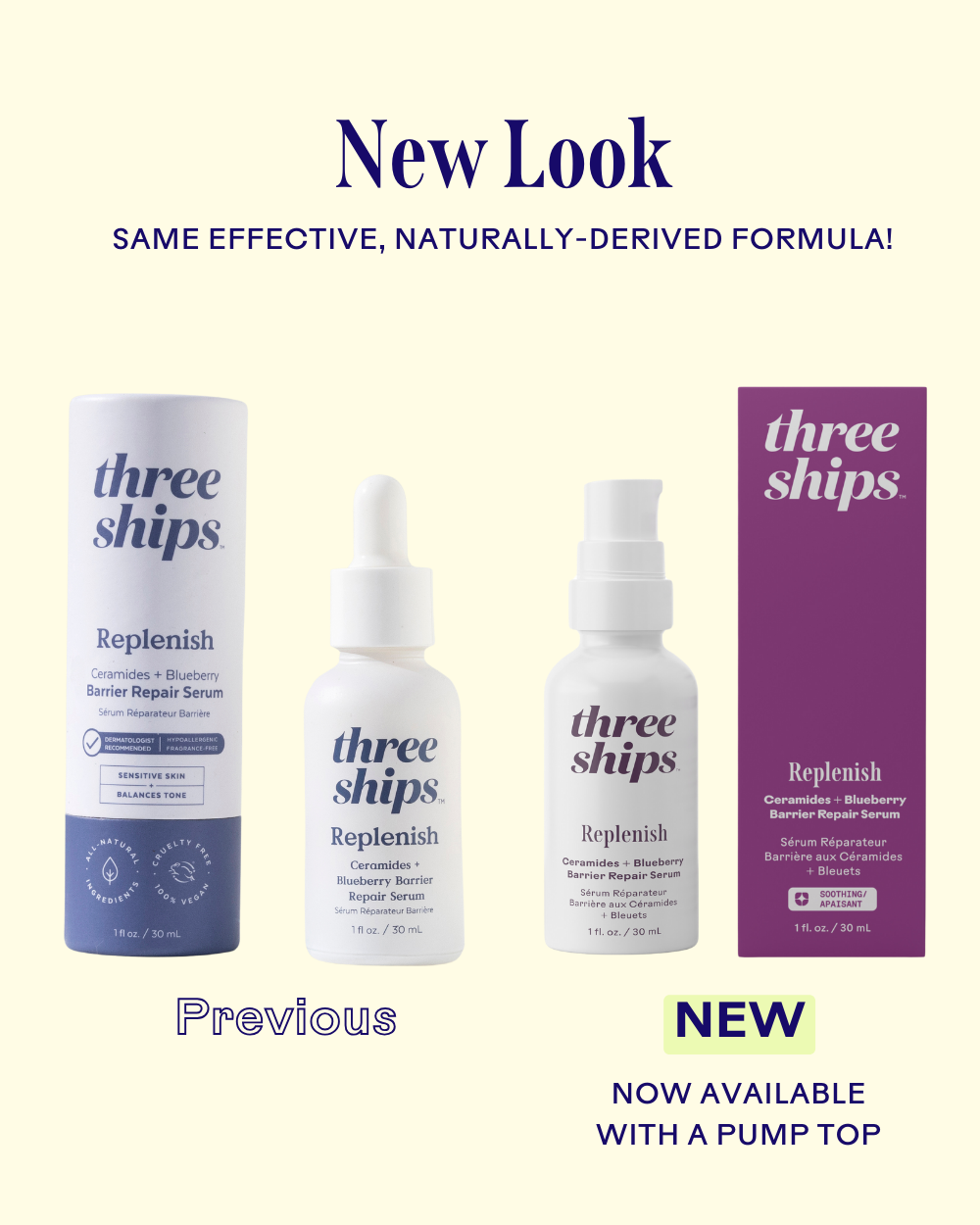 Replenish Ceramides + Blueberry Barrier Repair Serum | Three Ships