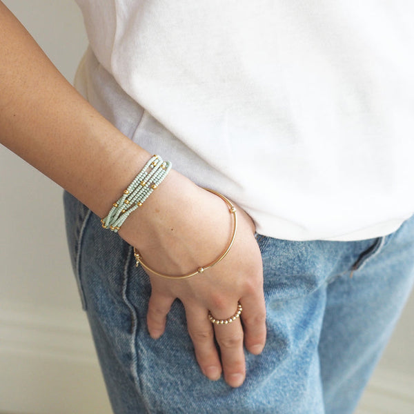 Wonder Wrap Bracelet (Cream Pearl & Gold Multi) | Love You More