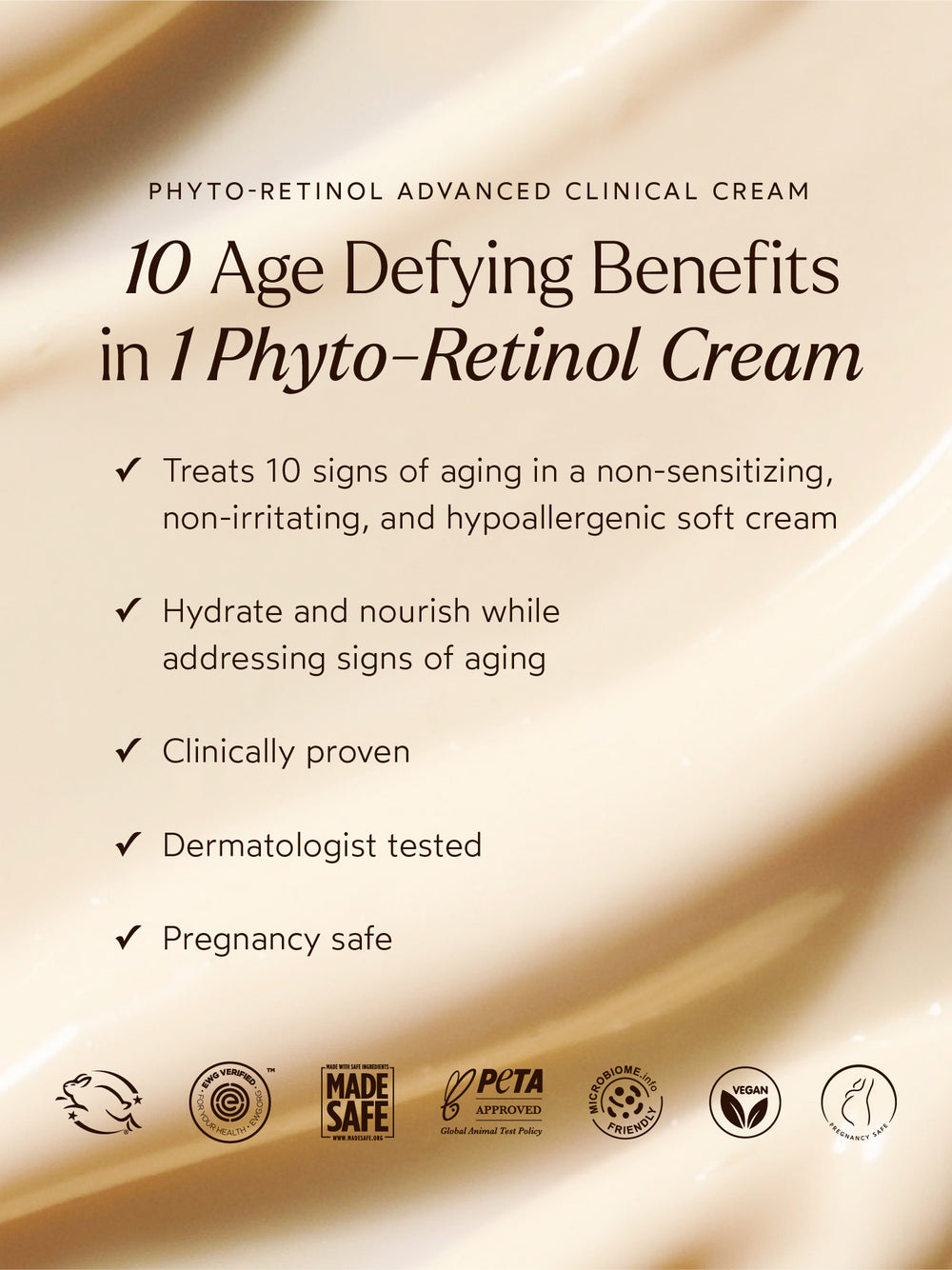 Jar of Phyto-Retinol Advanced Clinical Cream | True Botanicals in a dark amber container with a black lid, featured against a light background with an ELLE Future of Beauty Winner 2025 badge.