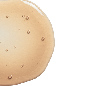 Close-up of a light beige serum drop with small air bubbles representing EGF Protein Complex | Skin Fitness Therapy for skincare and wellness supplements.