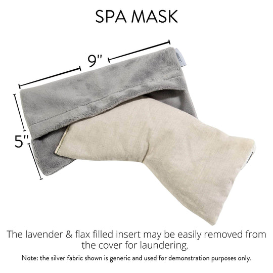 Spa Mask - Arctic Circle Lavender | Sonoma Lavender with removable lavender and flax filled insert inside a soft gray cover, designed for skincare and wellness use.