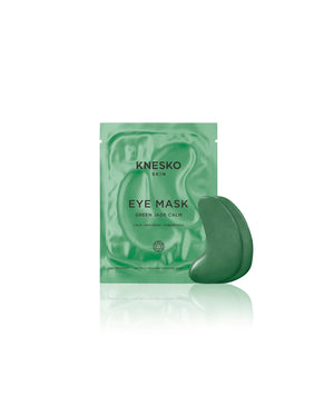 Green Jade Eye Mask | KNESKO with smooth green jade stone designed for skincare and wellness, promoting calm and relaxation for the eye area.