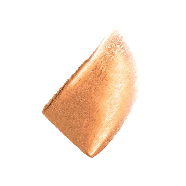 Swatch of HydroPure™ Tinted Serum with Hyaluronic Acid & CoQ10 | Jane Iredale showing a smooth, medium tan shade with a subtle dewy finish for skincare and cosmetic use.
