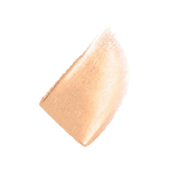 Swatch of light beige tinted serum showcasing smooth, dewy texture for skincare, representing HydroPure™ Tinted Serum with Hyaluronic Acid & CoQ10 | Jane Iredale.