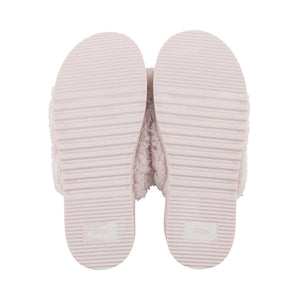 Anywhere Berber Slide | Lemon showing the textured rubber soles with horizontal grip lines and light cushioning for comfortable wear.