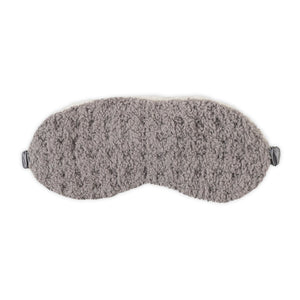 Plush grey sherpa sleep mask with textured waffle design, complementing the 3pc Women's Sherpa Lined Cozy Waffle Set | Lemon for ultimate relaxation and comfort.
