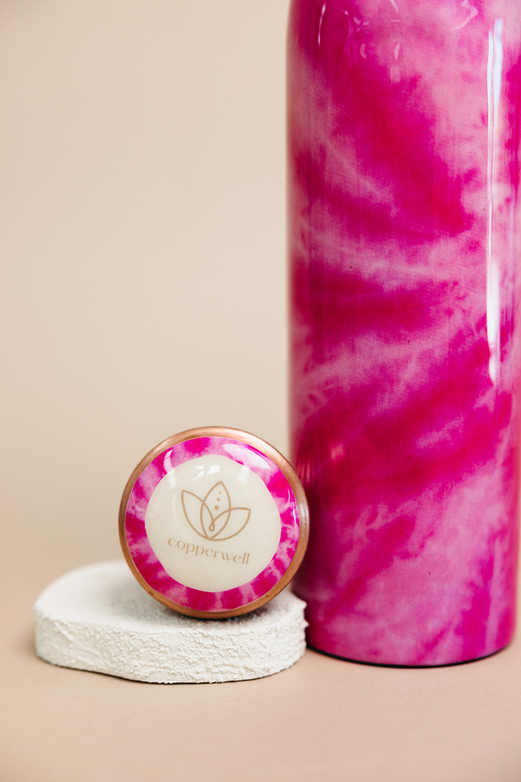 Pink Tie-Dye Copper Bottle (34oz) | Lucky Owl
