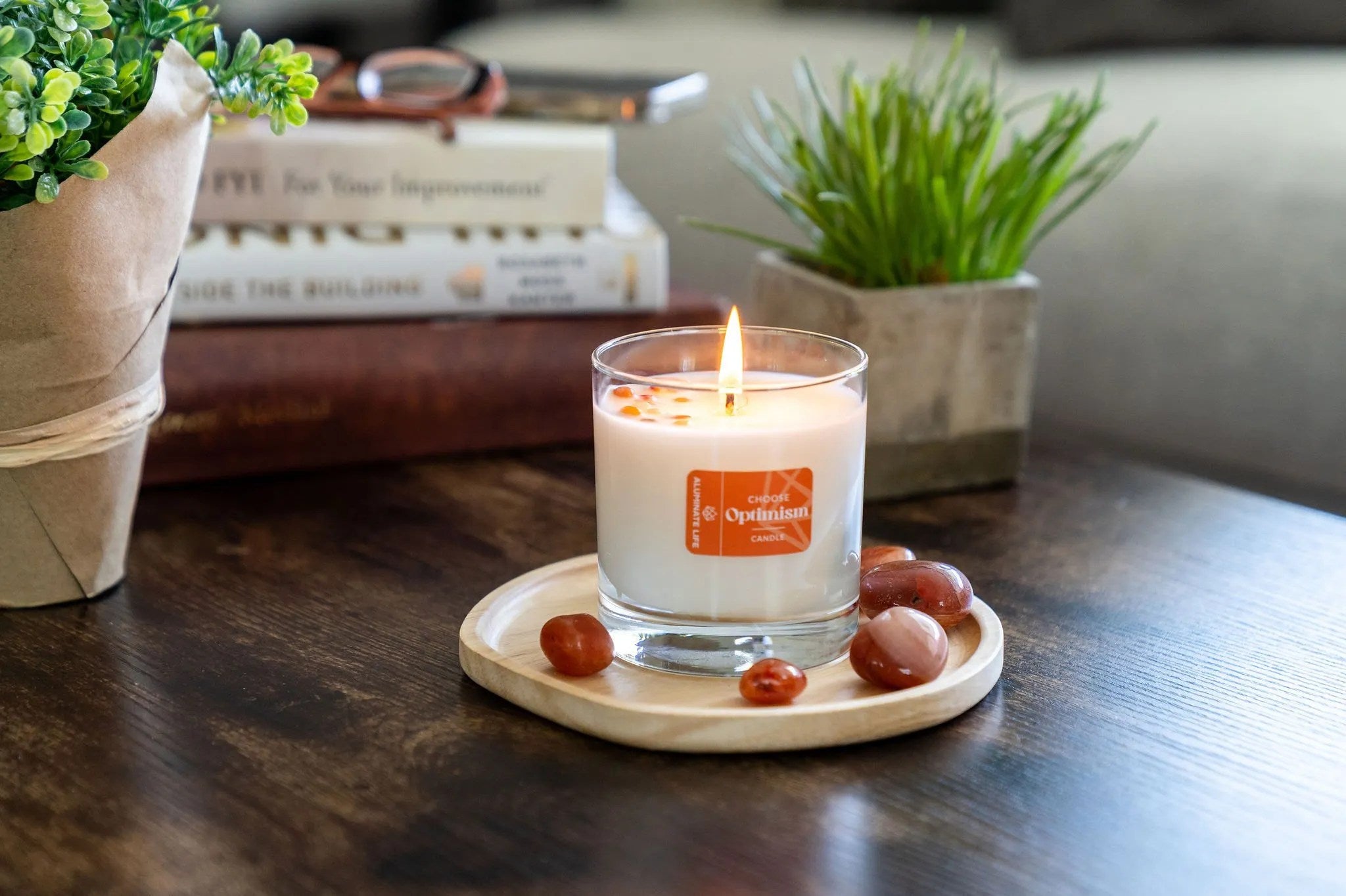 I Choose Optimism Candle | Aluminate Life