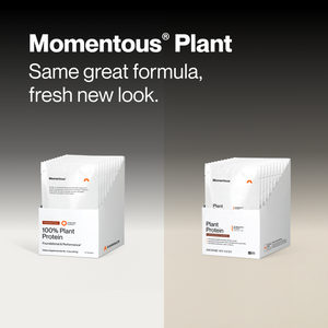 100% Plant Protein 10-Travel Packs wellness supplement packaging showing a refreshed package design beside the previous look