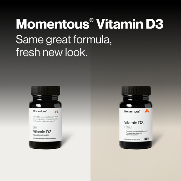 Vitamin D3 2000 IU wellness supplements shown in refreshed black bottle packaging for daily vitamin support
