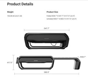 Diagram of the CERAGEM V6 Therapeutic Thermal Home Massager | Ceragem showing product dimensions in folded and unfolded positions for body care and wellness device use.