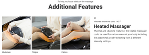 Person using CERAGEM V6 Therapeutic Thermal Home Massager | Ceragem on abdomen, thighs, and calves with warmth and vibration for wellness and body care.