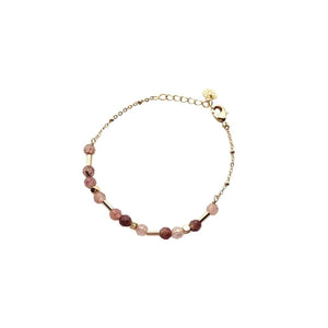 Delicate gold chain bracelet featuring small pink and gold beads, designed for subtle elegance and everyday wear, Shine Bracelet | Purpose Jewelry.