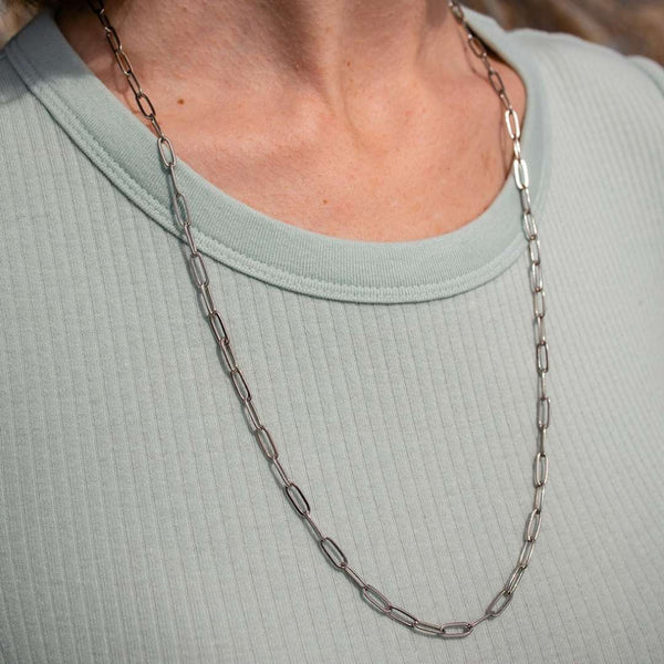 Swing Paperclip Necklace - silver tone | Purpose Jewelry