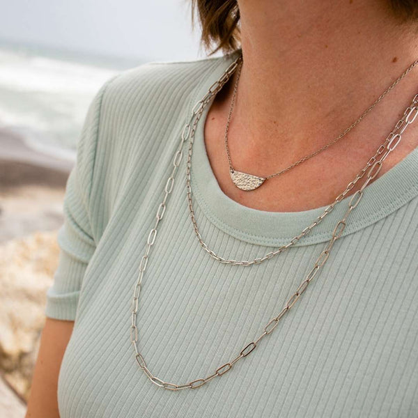 Swing Paperclip Necklace - silver tone | Purpose Jewelry