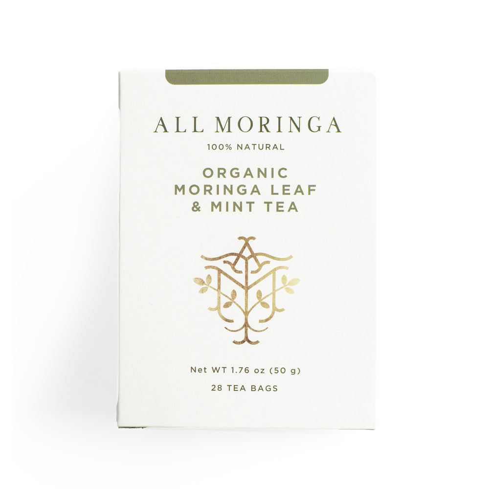 Premium Organic Moringa Leaf, Mint And Chamomile Herbal Tea 28 Tea Bags | All Moringa