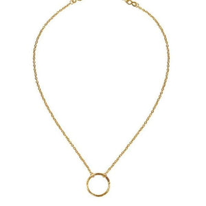 Minimalist gold chain necklace featuring a textured circular pendant, elegant and versatile design for everyday wear, named Unity Necklace | Purpose Jewelry.