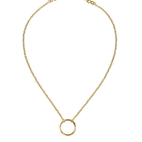 Minimalist gold chain necklace featuring a textured circular pendant, elegant and versatile design for everyday wear, named Unity Necklace | Purpose Jewelry.