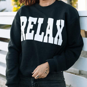 RELAX Collegiate Crew Neck Sweatshirt | Lucky Owl