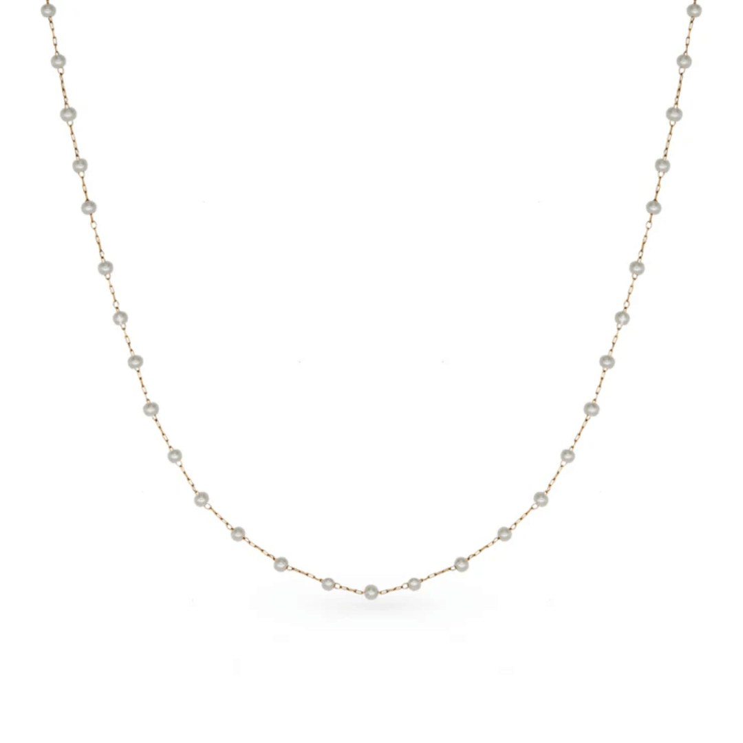 Dainty Pearl Short GG Gold Necklace | Love You More