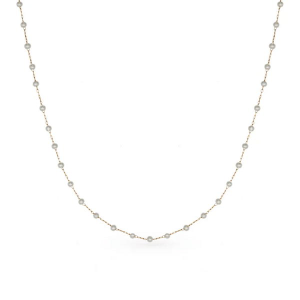 Dainty Pearl Short GG Gold Necklace | Love You More