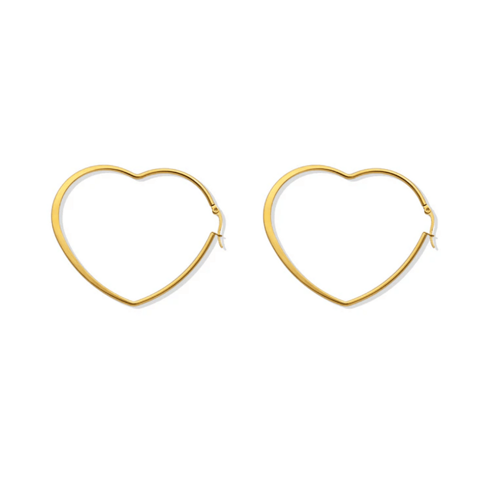 Large Heart Hoop Earrings (Gold) | Love You More