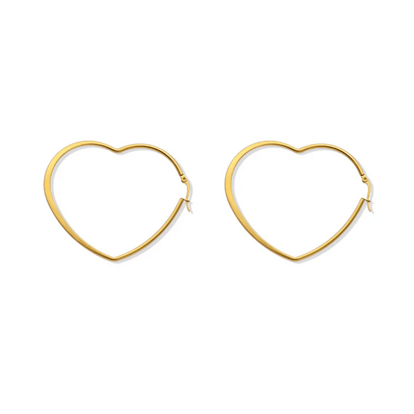 Large Heart Hoop Earrings (Gold) | Love You More