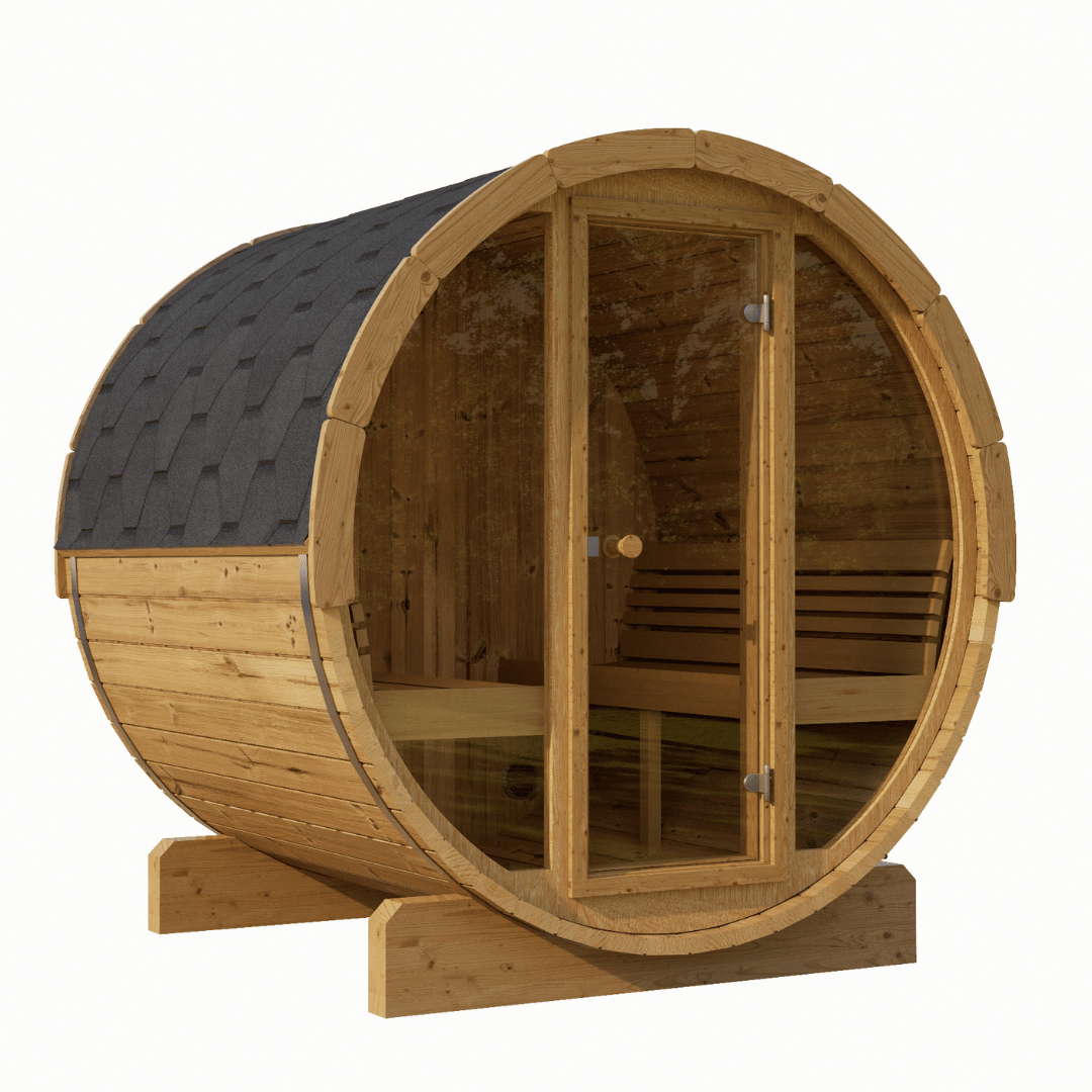 E7G Barrel Sauna - 4-6 Person | Western Sol