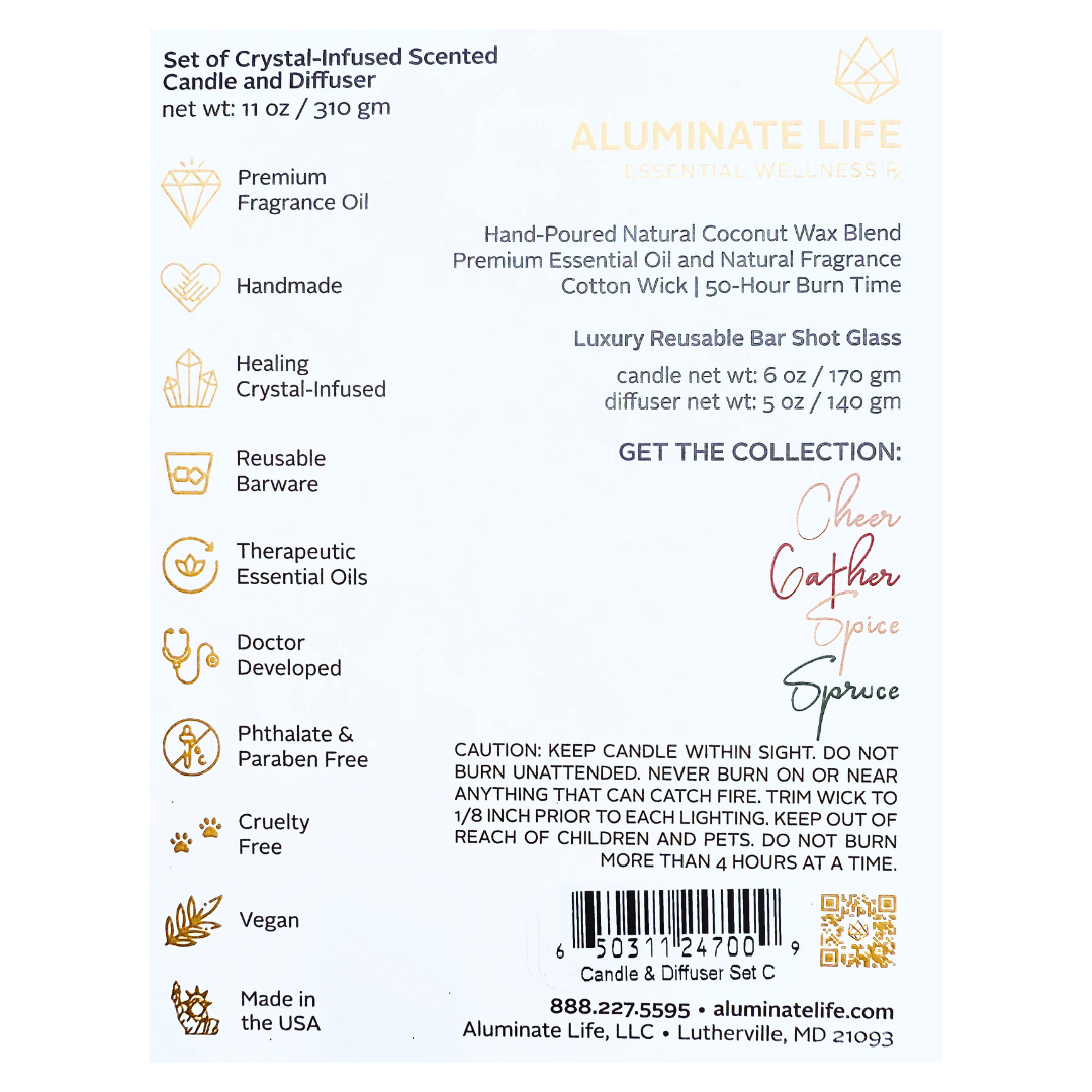 Candle & Diffuser Set - Cheer | Aluminate Life