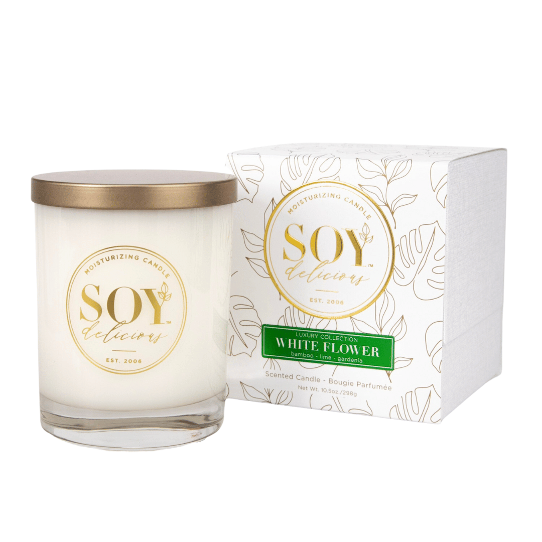 White Flower Full Size Candle | Soy Delicious
