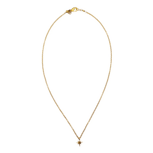 Delicate gold chain necklace featuring a small North Star pendant, elegant and minimal design by North Star Necklace | Purpose Jewelry.