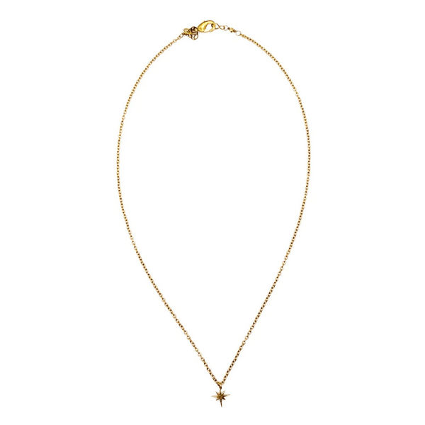 Delicate gold chain necklace featuring a small North Star pendant, elegant and minimal design by North Star Necklace | Purpose Jewelry.