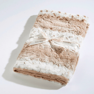 Soft folded Spa Blankie - Arctic Circle Lavender | Sonoma Lavender with a plush, textured surface and tied with a branded ribbon, perfect for wellness and relaxation.