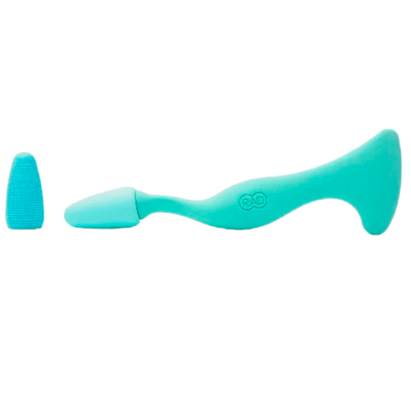 Turquoise Face Roller | RAD with ergonomic handle designed for skincare routines to enhance facial massage and promote wellness.