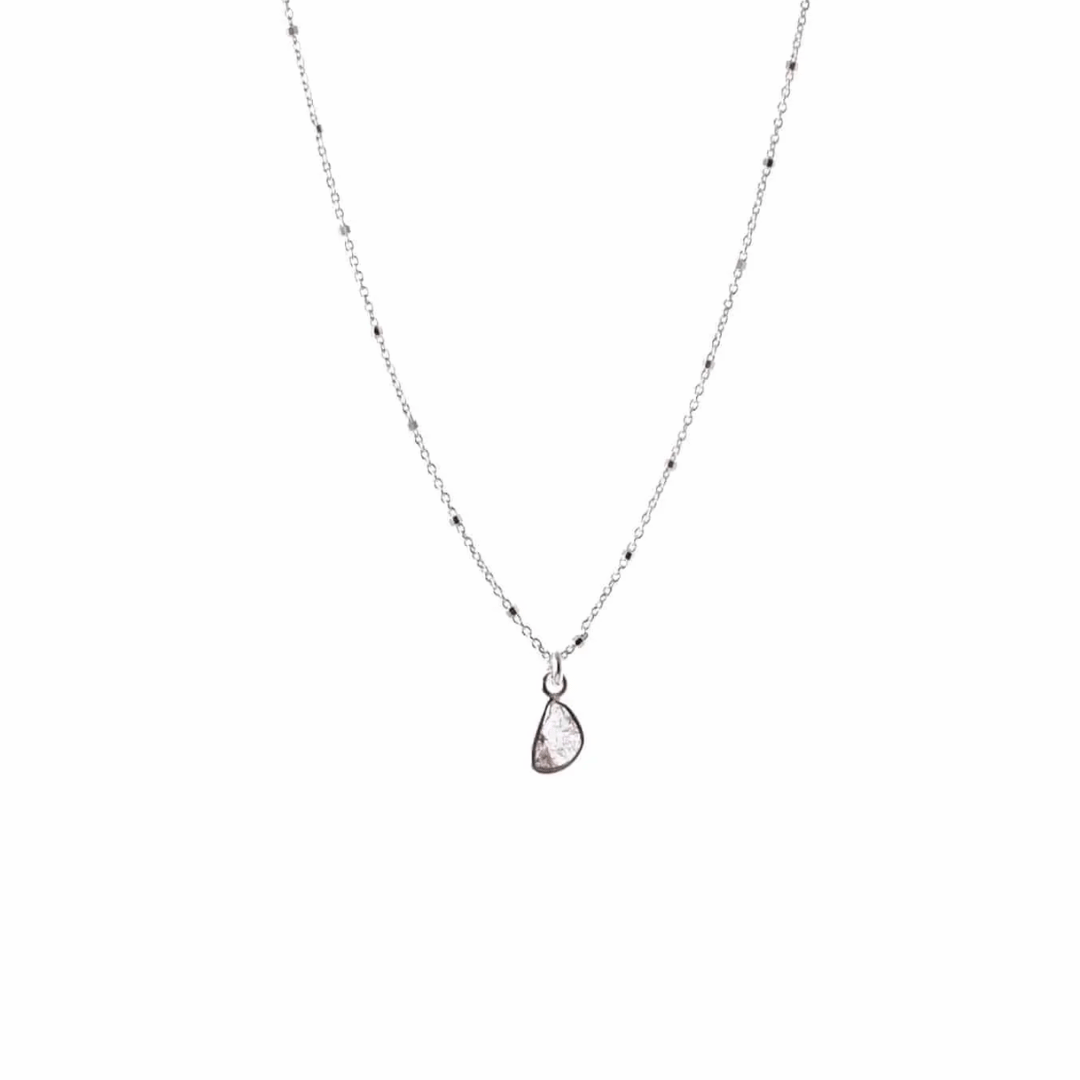 Diamond Slice Sterling Silver Necklace | Liv & B