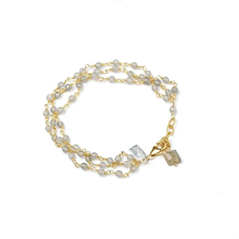 Triple Row Gemstone Labradorite Bracelet | Liv & B