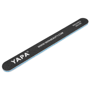 Professional Washable Nail File | YAPA with a black abrasive surface and blue edges, designed for durable, easy-to-clean nail care and precise filing.