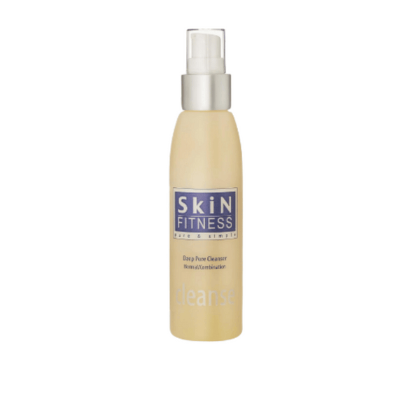 Bottle of Deep Pore Cleanser Normal/Combination Skin | Skin Fitness Therapy with a pump dispenser, designed for skincare and body care routines.