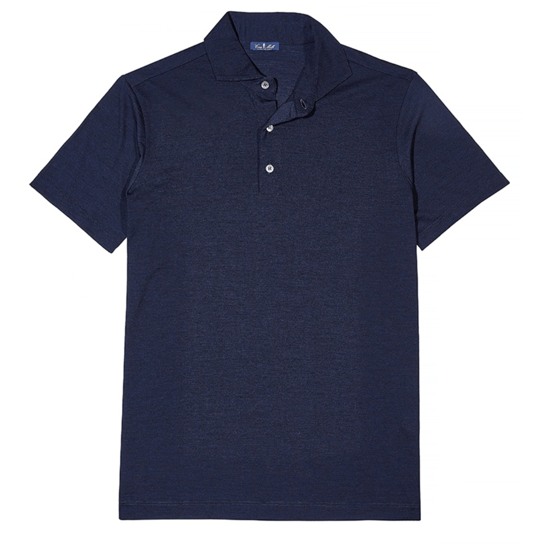 Navy All-Seasons Polo Jersey Short Sleeve | Corso Mille