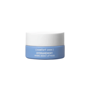Hydramemory Hydraboost Lip Mask | [ comfort zone ] in a small blue and white jar, designed for skincare and lip hydration to enhance wellness and lip recovery.