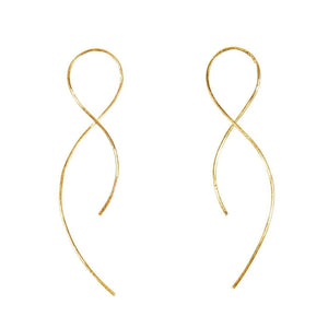 Vista Earrings | Purpose Jewelry feature elegant, thin gold loops forming an infinity-inspired design, perfect for a delicate and stylish accessory.