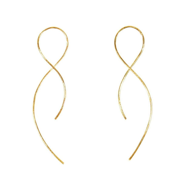 Vista Earrings | Purpose Jewelry feature elegant, thin gold loops forming an infinity-inspired design, perfect for a delicate and stylish accessory.