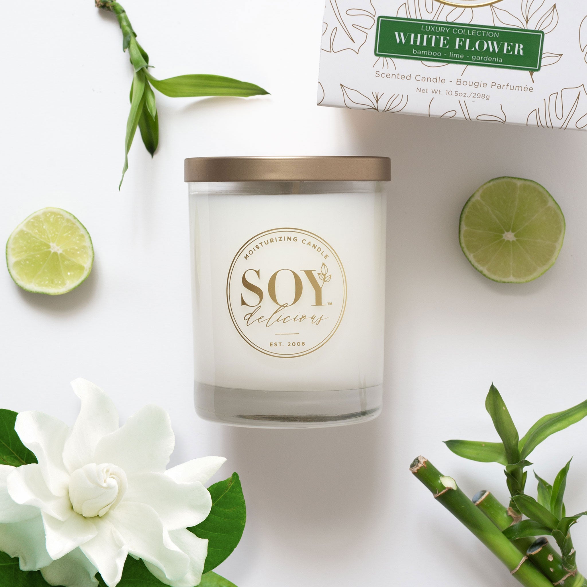 White Flower Full Size Candle | Soy Delicious