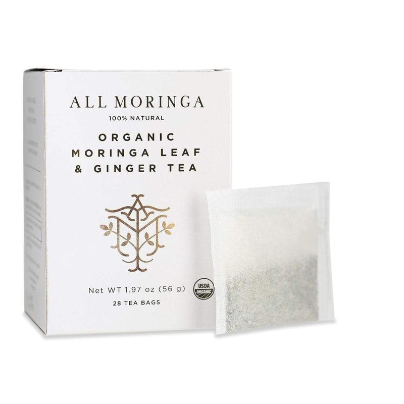 Premium Organic Moringa Leaf And Ginger Herbal Tea 28 Tea Bags | All Moringa